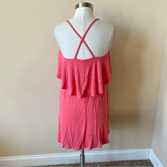 Free People beach tiered layered ruffle crisscrossed back dress 5910 - Picture 4 of 8